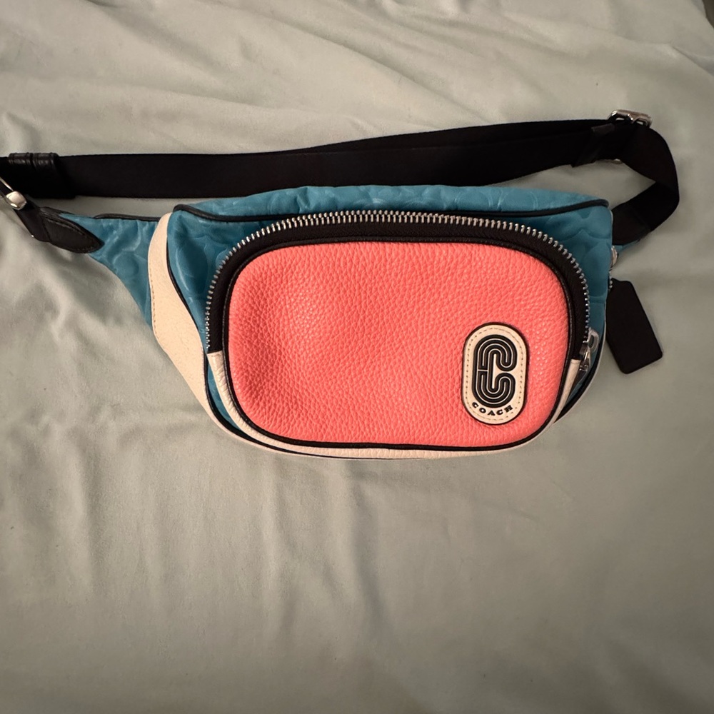 Coach Pink and Blue Belt Bag